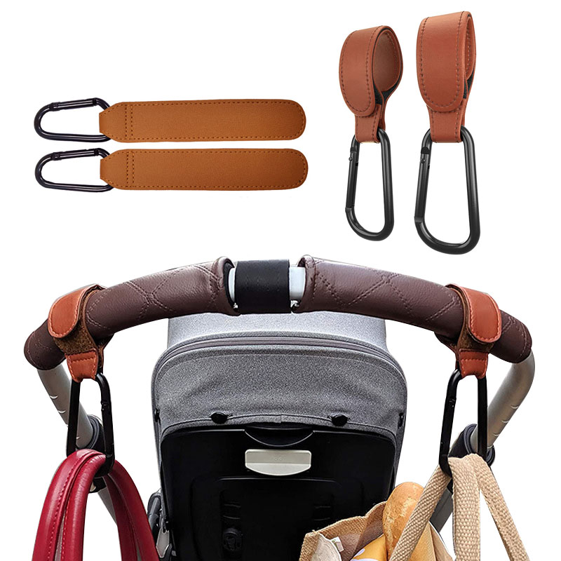 1/2pcs PU Leather Baby Bag Stroller Hook –